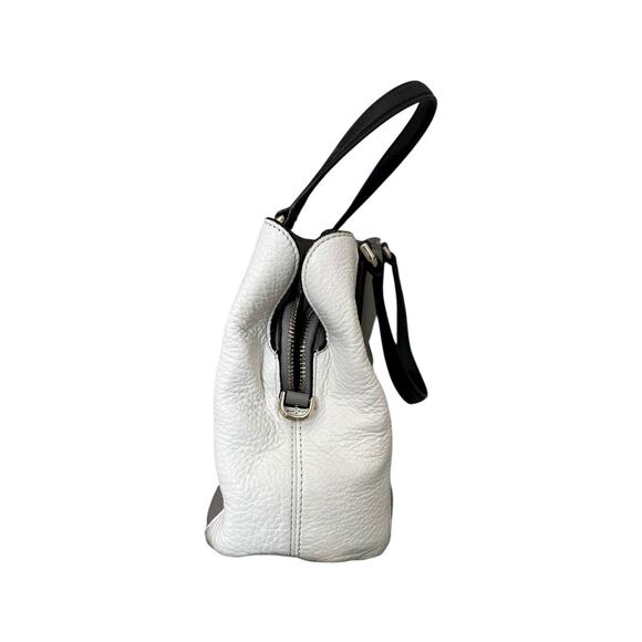 Kate Spade 3 Compartment Satchel Gray Cream Color Block Handbag Purse Crossbody - Picture 4 of 7